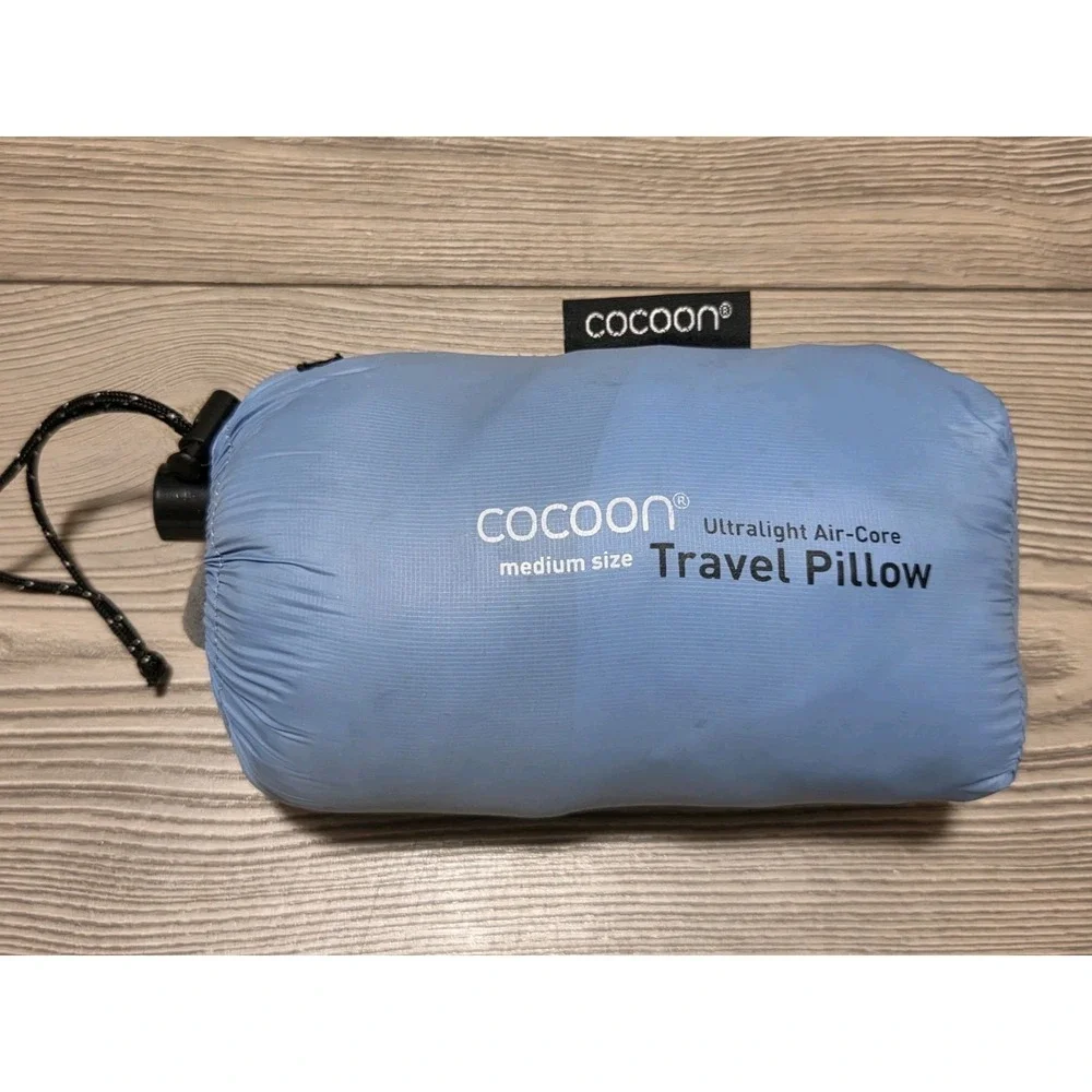 COCOON Premium Ultralight Air Core Travel Pillow MEDIUM - Light Blue